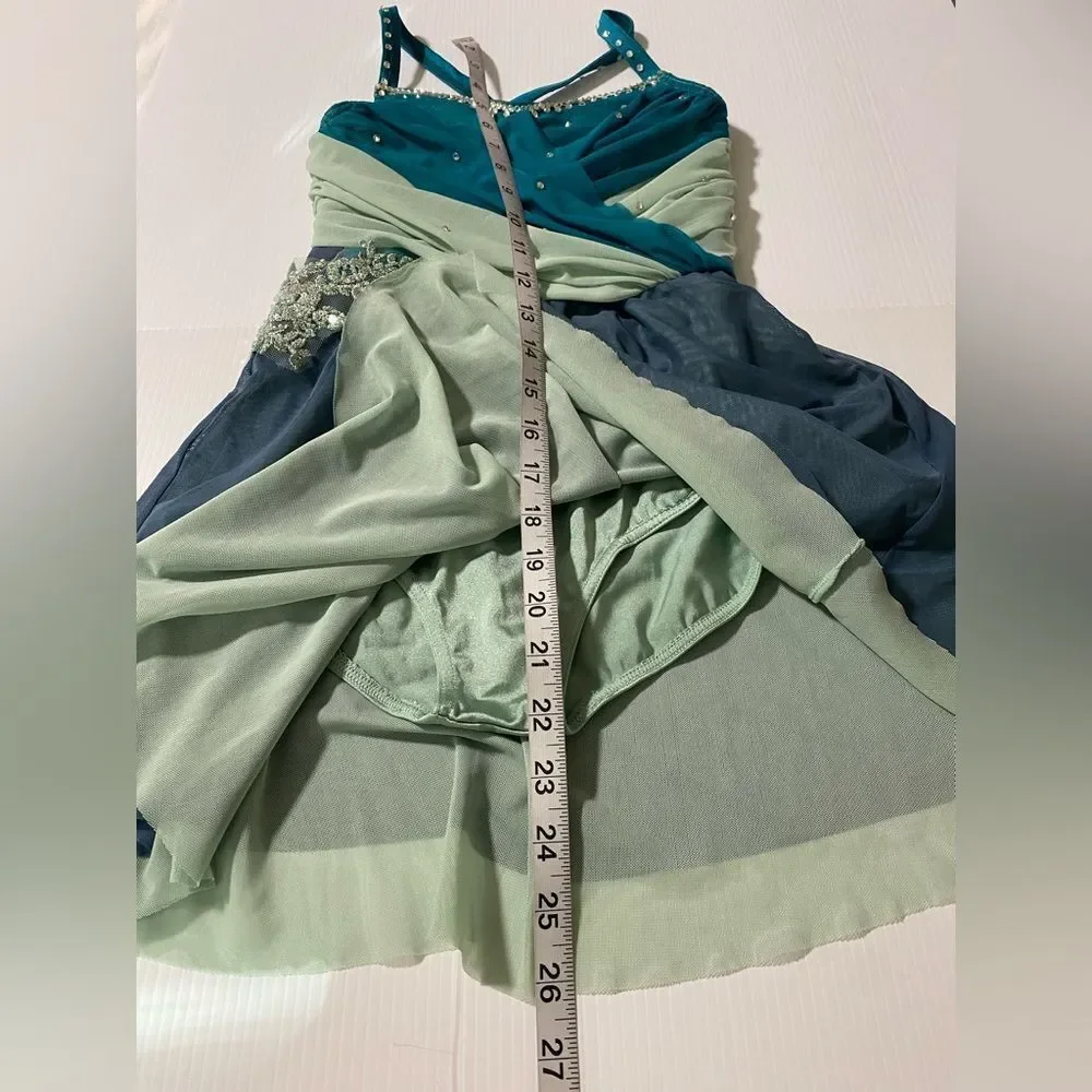 Weissman solo custom dance costume green teal blue No Right To Love You 15120 MC